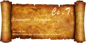 Csenger Tivadar névjegykártya
